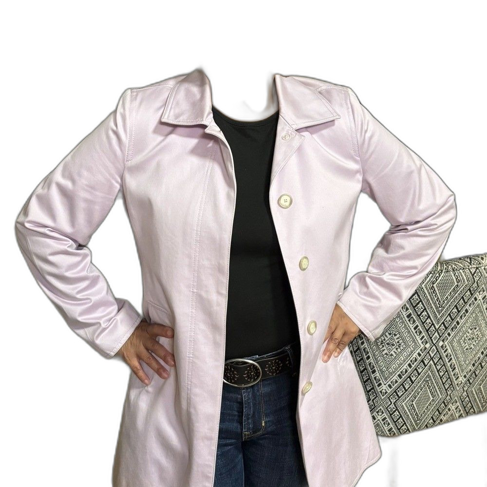 COACH Lilac Trench Coat EUC Size Medium Cotton Blend